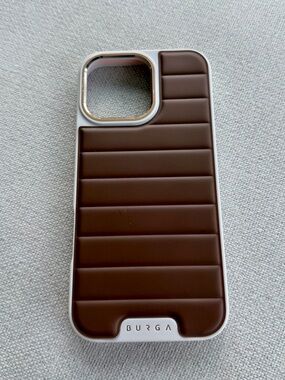 Burga Brown Quilted Puffy iPhone 16 Pro Max MagSafe Case